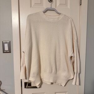 Abercrombie & Fitch Oversized Cream Crewneck Women's Sweater